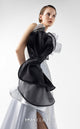 Gaby Charbachi G2042 Silver Off-Shoulder Open Back High Slit Couture Gown by MNM Couture