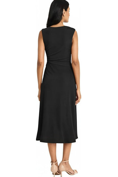Sleeveless High-Low Black Jersey Midi Dress by Maggy London G6137M