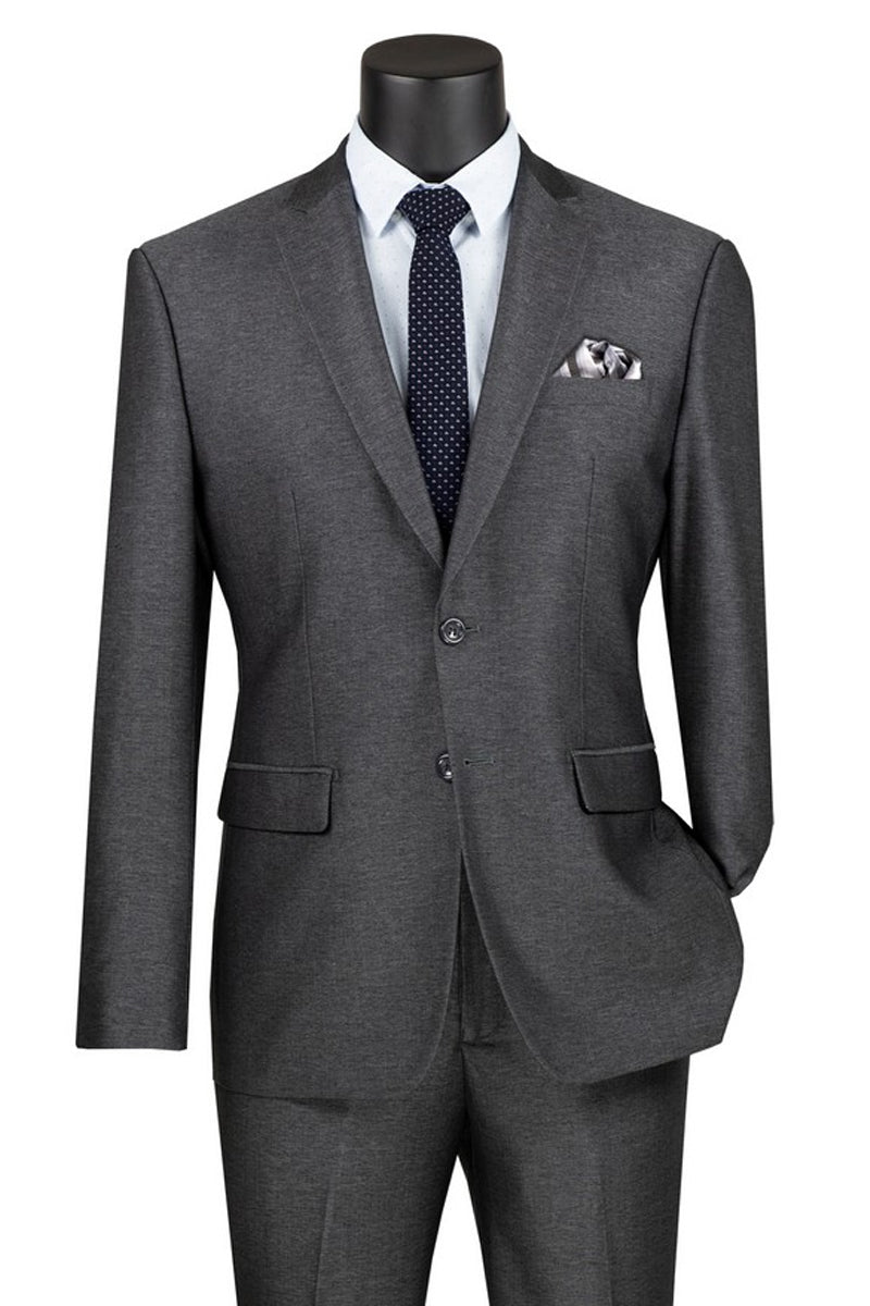 Traje de viaje ajustado y texturizado para hombre en azul humo