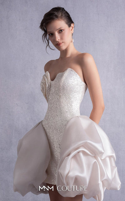 Gaby Charbachi GOS2501 Gold Sweetheart Bodycon Cocktail Dress by MNM Couture