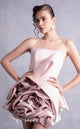 Gaby Charbachi GOS2502 Strapless Ruffled Pink Gown by MNM Couture