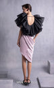 Gaby Charbachi GOS2503 Deep V-Neck Dress with Dramatic Sleeves by MNM Couture