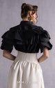 Gaby Charbachi GOS2506 High-Neck Lace Evening Gown in Black/Gold by MNM Couture