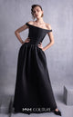 Gaby Charbachi GOS2507 Black Off-Shoulder High Slit Gown by MNM Couture