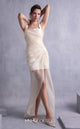 Gaby Charbachi Strapless Cocktail Dress in Nude by MNM Couture