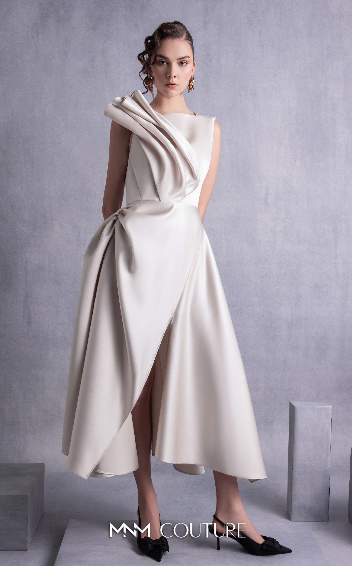Gaby Charbachy GOS2517 Gold One-Shoulder Dress