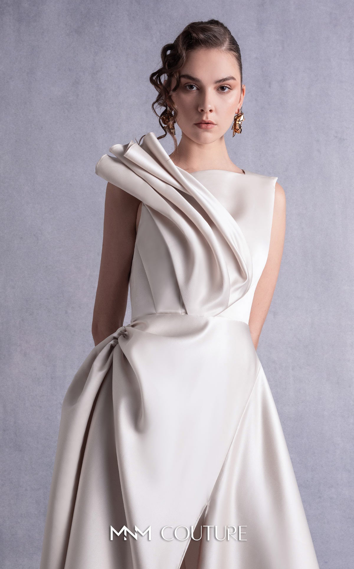 Gaby Charbachy GOS2517 Gold One-Shoulder Dress