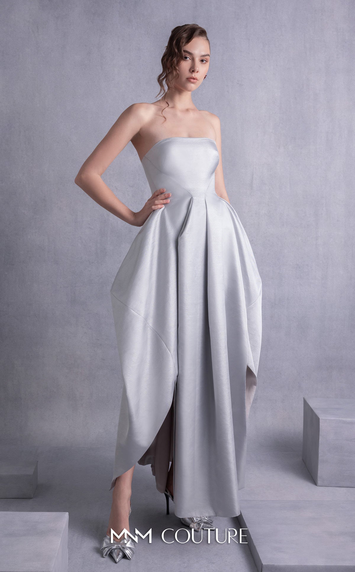 Gaby Charbachy GOS2521 Silver Cocktail Dress