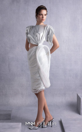 Gaby Charbachy GOS2523 Silver Strapless Dress