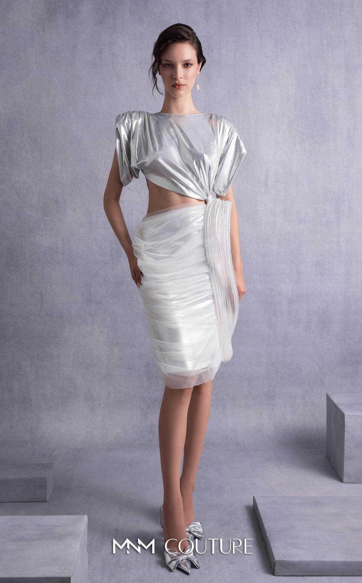Gaby Charbachy GOS2523 Silver Strapless Dress