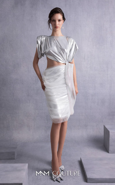 Gaby Charbachy GOS2523 Silver Strapless Dress