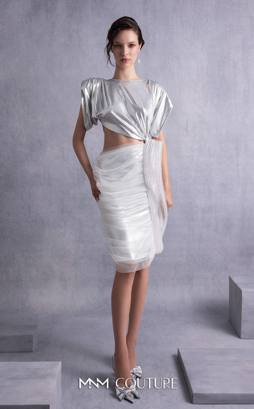 Gaby Charbachy GOS2523 Silver Strapless Dress