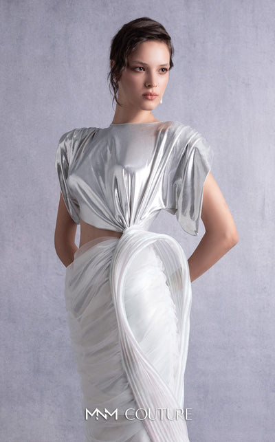 Gaby Charbachy GOS2523 Silver Strapless Dress