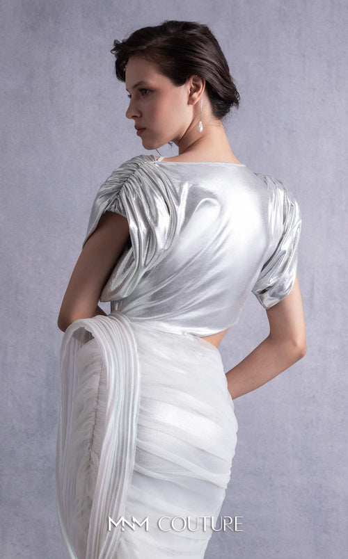 Gaby Charbachy GOS2523 Silver Strapless Dress