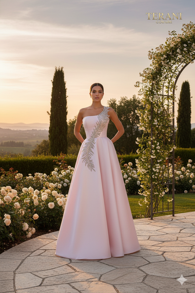 Terani Couture 1912E9202 One Shoulder Floor-length Ball Gown