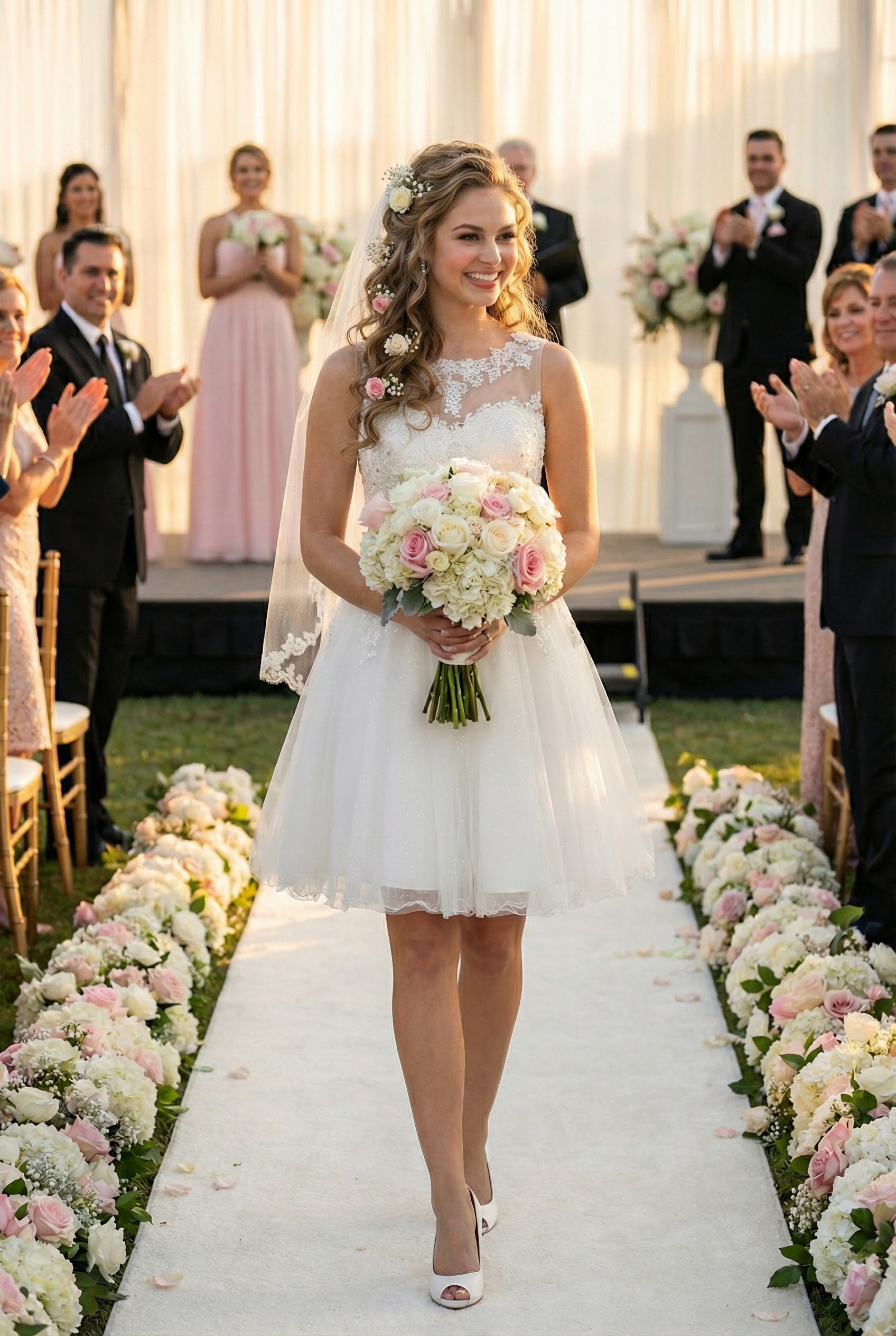 Short Wedding Dress Ivory MQ1429