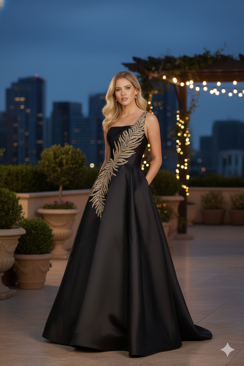 Terani Couture 1912E9202 One Shoulder Floor-length Ball Gown