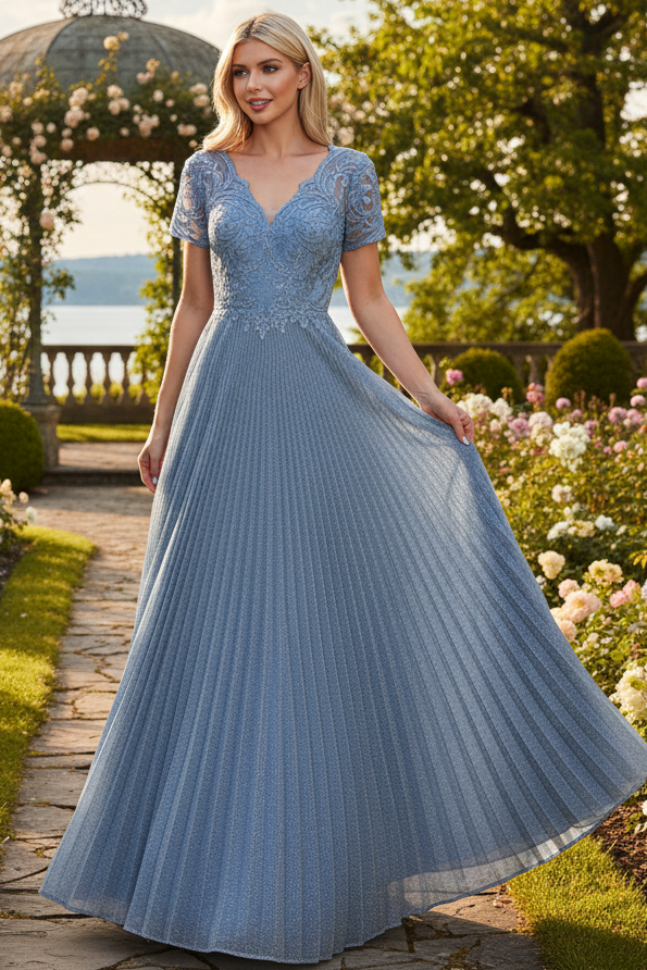 Lenovia 8139 Short Sleeve Mother Of The Bride Gown-New Collection