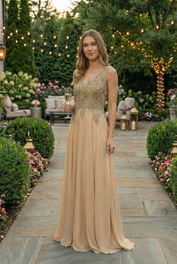 Embroidered Chiffon Dress by Elizabeth KGL2311