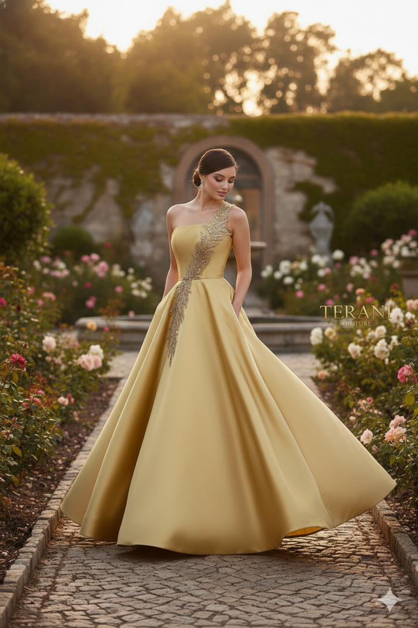 Terani Couture 1912E9202 Elegant Formal One-Shoulder Long Evening Premium Dress