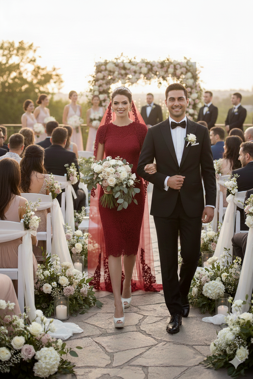 Short Sleeve Ivory Wedding Dress Modest Lace Knee Length Bridal Attire