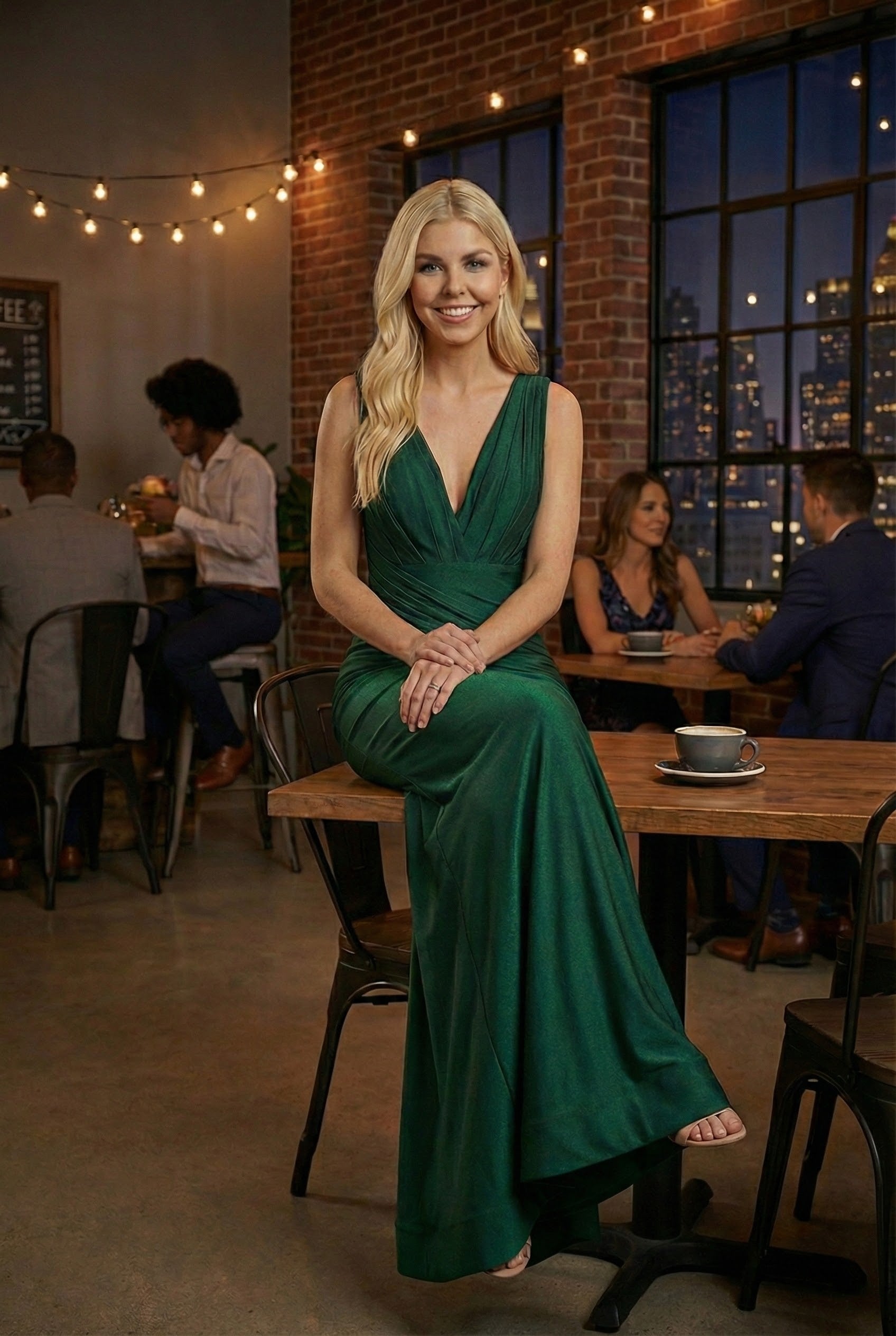Emerald Green Bridesmaid Dresses-Inexpensive Amelia Couture 370 Bodycon