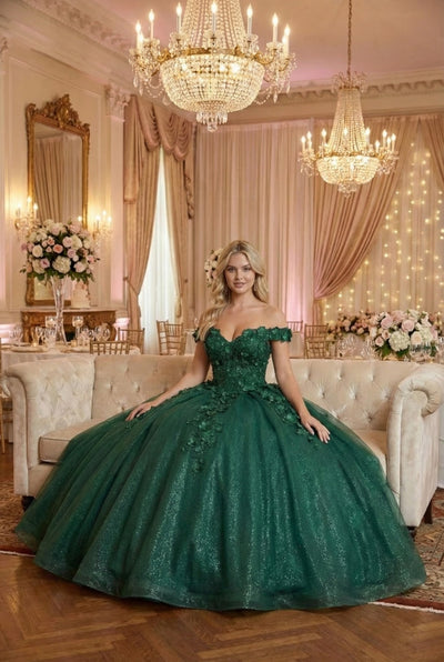 Layla K LK154 Off Shoulder Floral Applique Quinceanera Ball Gown