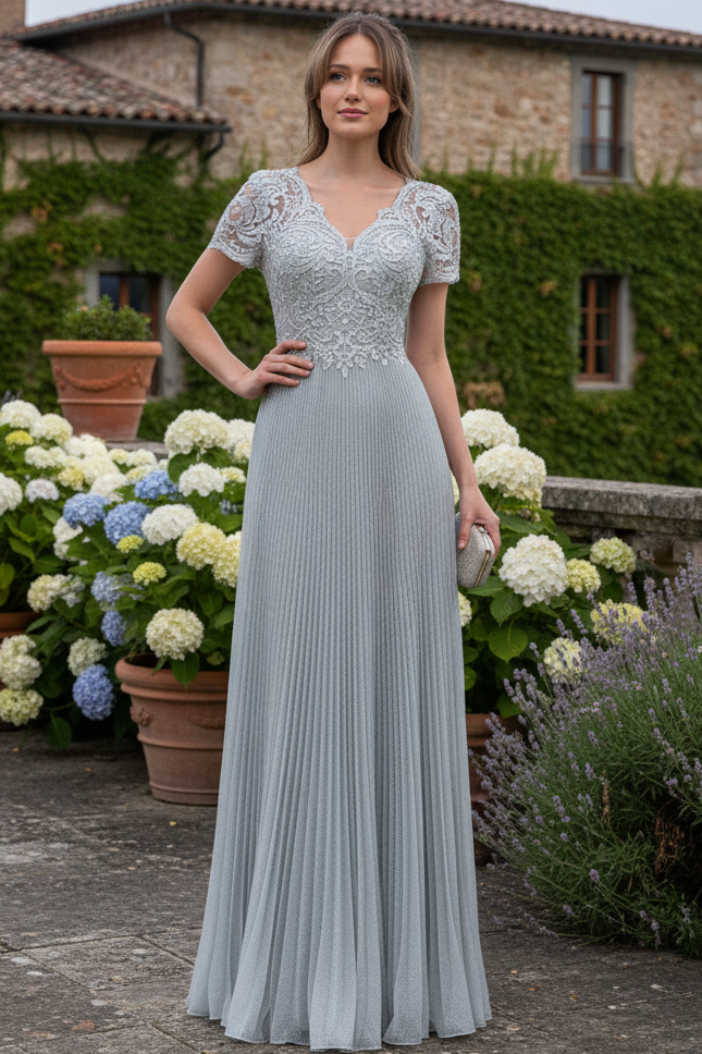 Lenovia 8139 Short Sleeve Mother Of The Bride Gown-New Collection