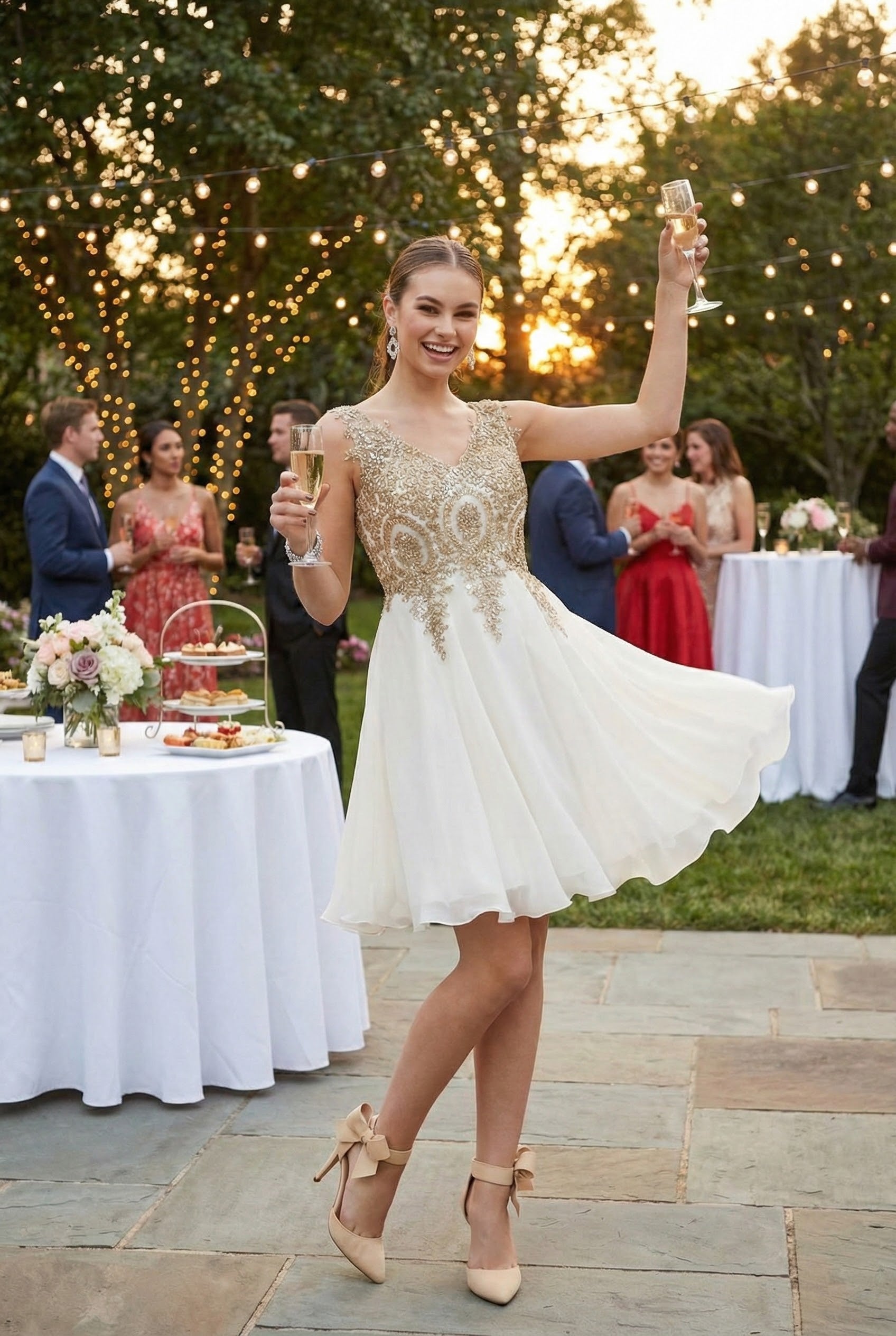 May Queen MQ1417 Embellished A Line Graduation Cocktail Dress