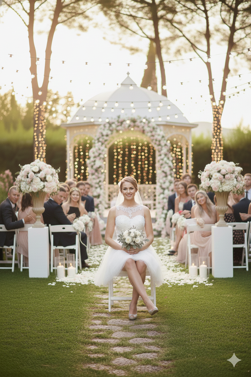 Short Wedding Dress Ivory MQ1429