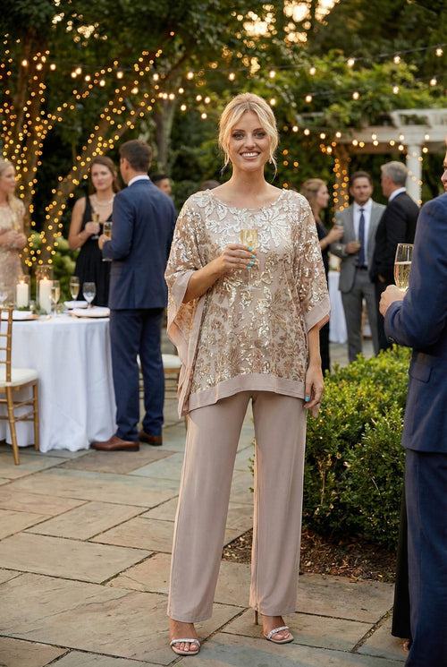 Eva USA 3443 Long Formal Cape Pant Set for Grandmother of the Bride