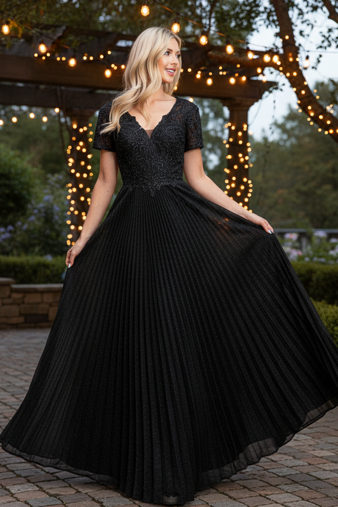 Lenovia 8139 Short Sleeve Mother Of The Bride Gown-New Collection