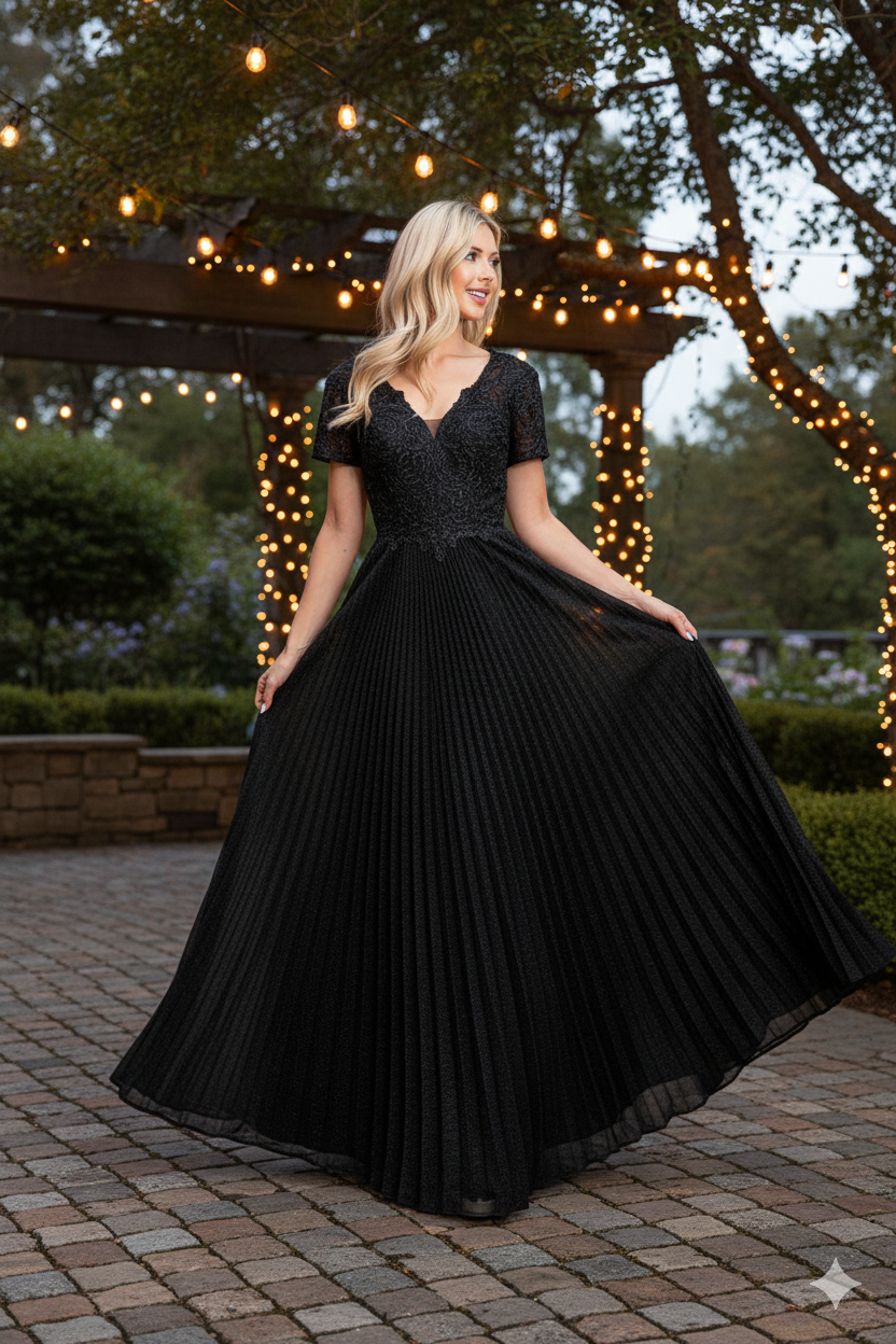 Lenovia 8139 Short Sleeve Mother Of The Bride Gown-New Collection