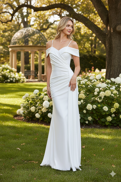 Formal Dress Off The Shoulder Pleated Ruched Prom Gown By Lenovia 5320-New Collection