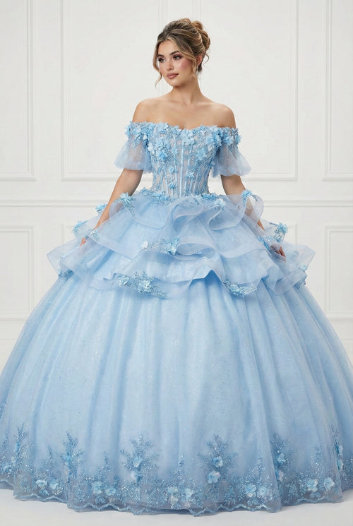3D Floral Sheer Ball Gown by Elizabeth KGL3180