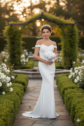 Elegant Form Fitting Wedding Dress MQ1529
