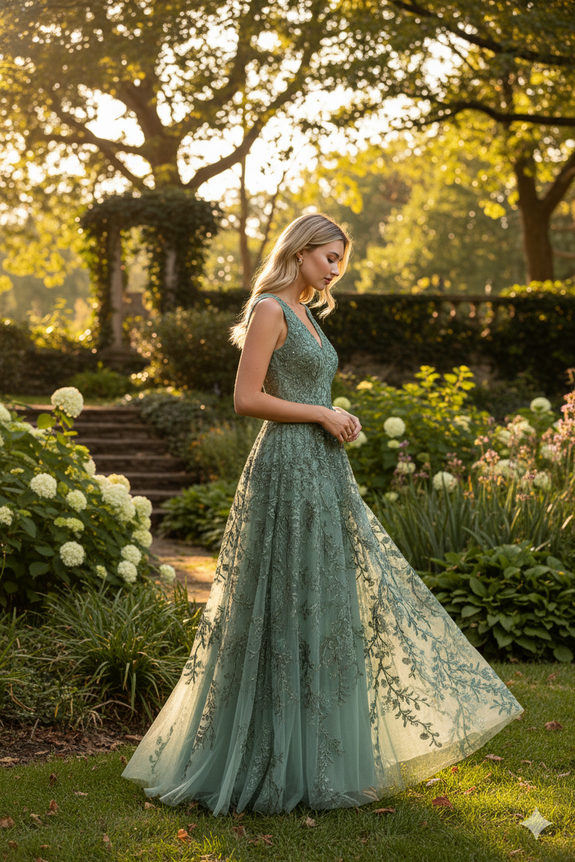 Formal Dress Long V-Neck Sleeveless A-Line Gown By Lenovia 8337-New Collection