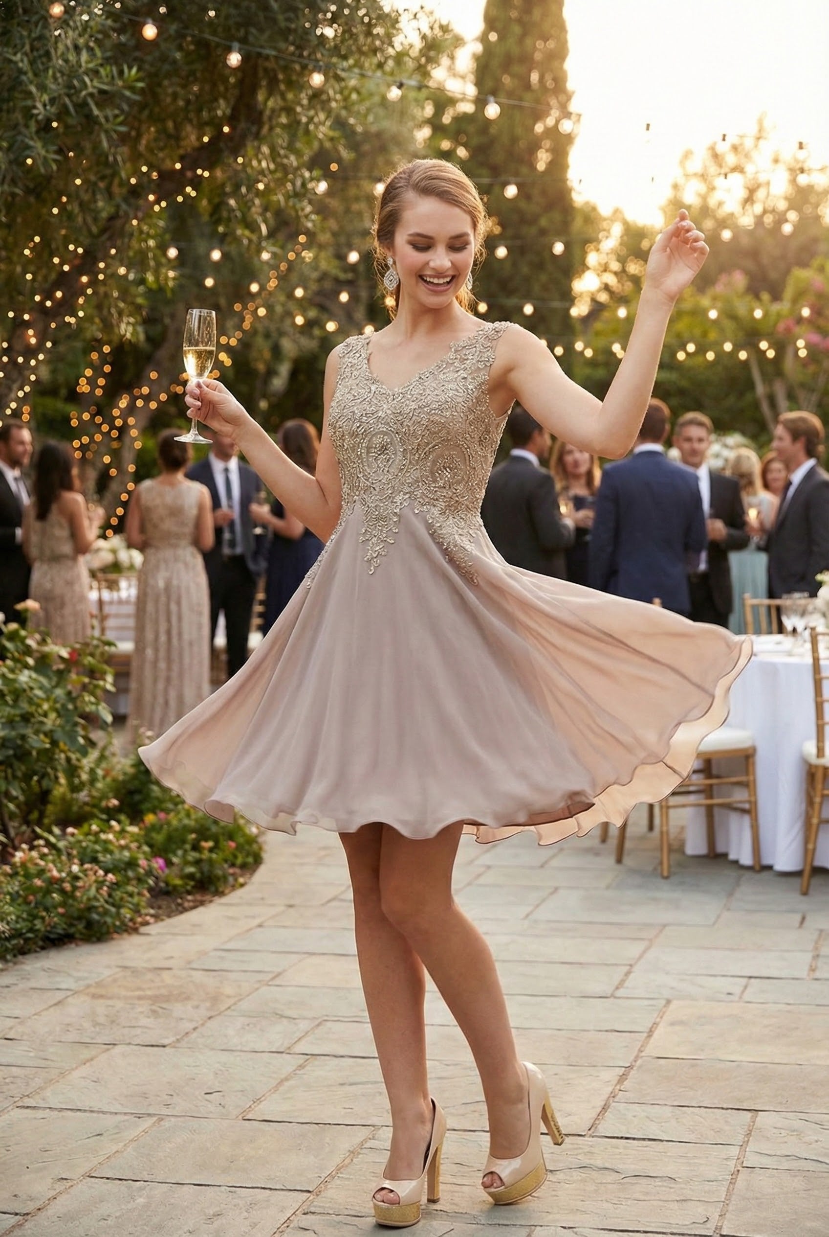 May Queen MQ1417 Embellished A Line Graduation Cocktail Dress