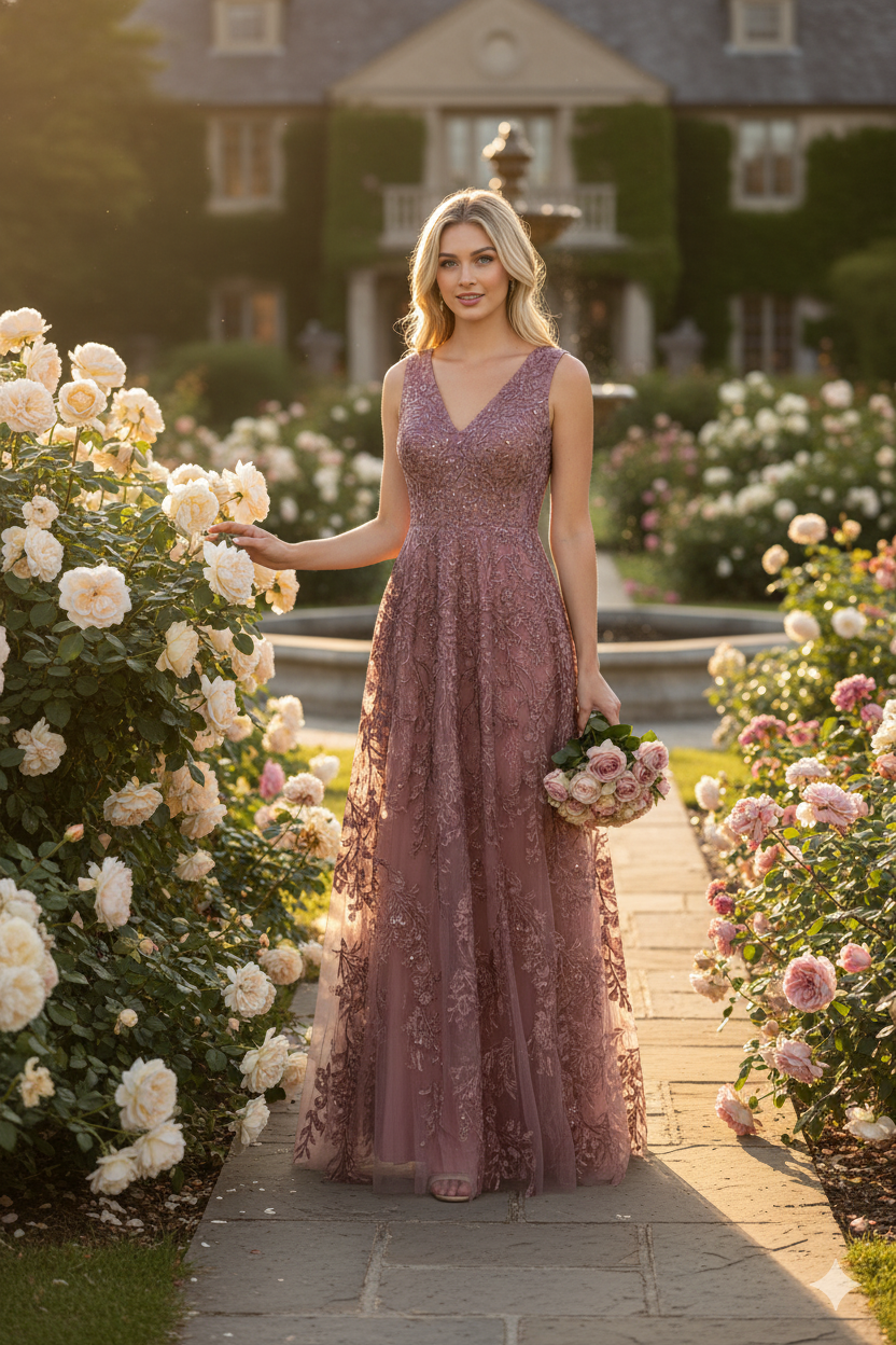 Formal Dress Long V-Neck Sleeveless A-Line Gown By Lenovia 8337-New Collection