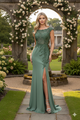 Pageant Dress Boat Neck Cap Sleeve Sheath Gown By Lenovia 8343-New Collection