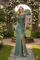 Pageant Dress Boat Neck Cap Sleeve Sheath Gown By Lenovia 8343-New Collection