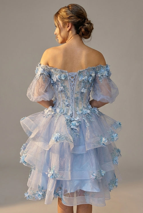 3D Floral Sheer Ball Gown by Elizabeth KGL3180