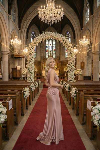 Dusty Rose Bridesmaid Dresses-Inexpensive Amelia Couture 370 Bodycon