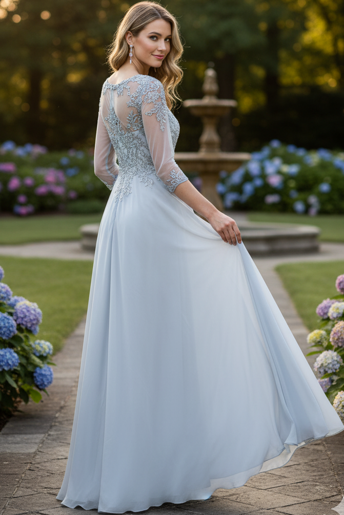 Lenovia 8171 Embroidered 3/4 Sleeve Gown For Mother Of The Bride