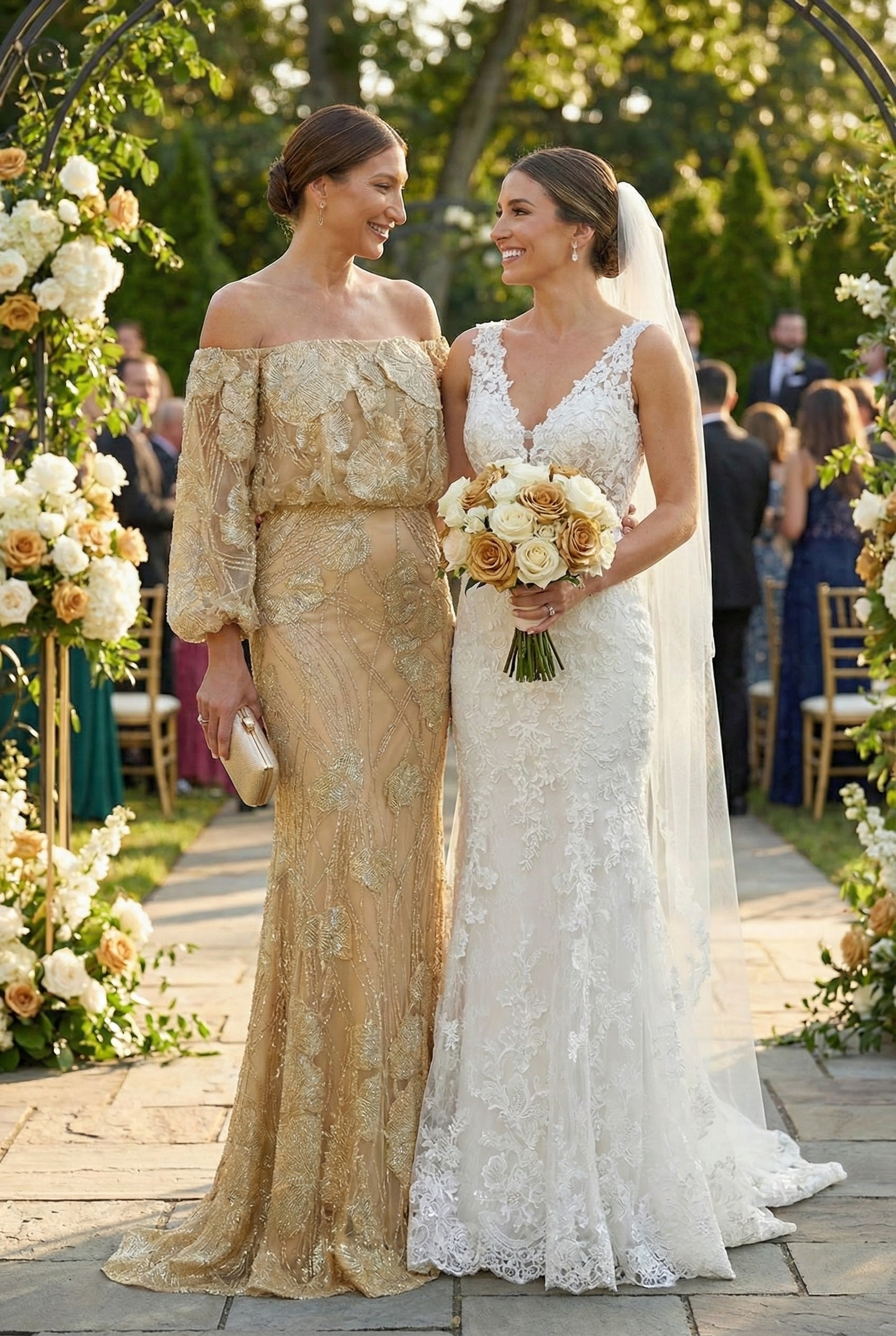 Terani Couture 251m4414 Off The-shoulder Puff Sleeves Sheath Dress