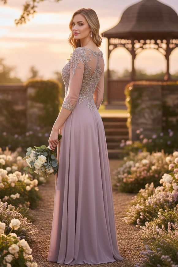 Lenovia 8171 Embroidered 3/4 Sleeve Gown For Mother Of The Bride