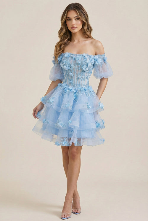 3D Floral Sheer Ball Gown by Elizabeth KGL3180