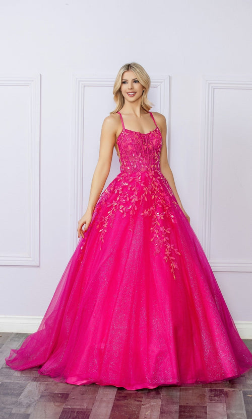 Nox Anabel H1271 Sparkling Glitter Tulle Prom Ball Gown