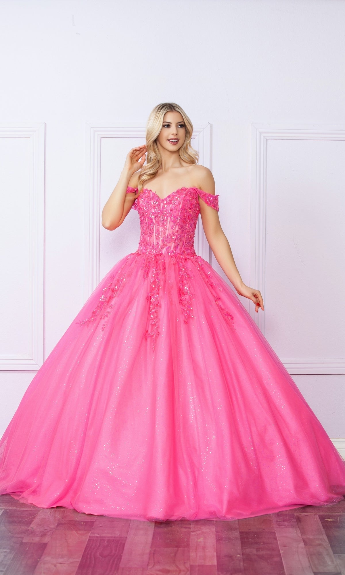Elegante vestido de fiesta largo H1349 con hombros descubiertos