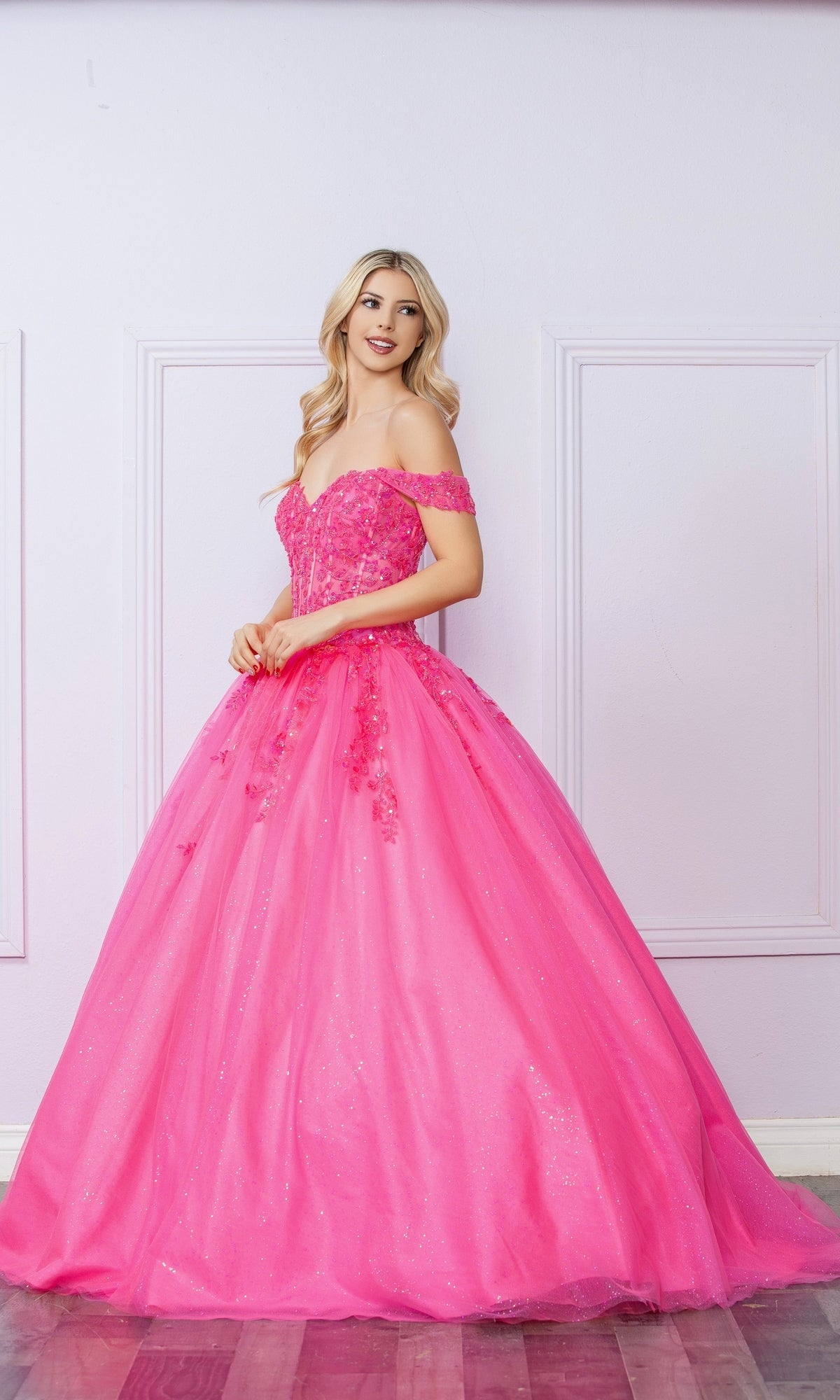 Elegante vestido de fiesta largo H1349 con hombros descubiertos